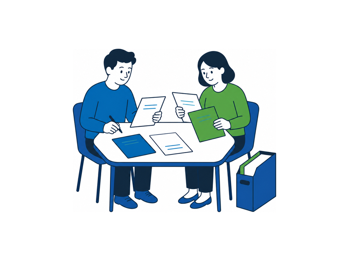 Illustration d'une aide au classement de documents à domicile