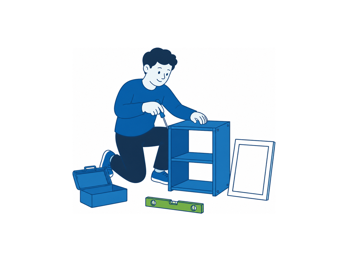 Illustration d'un montage de petit mobilier