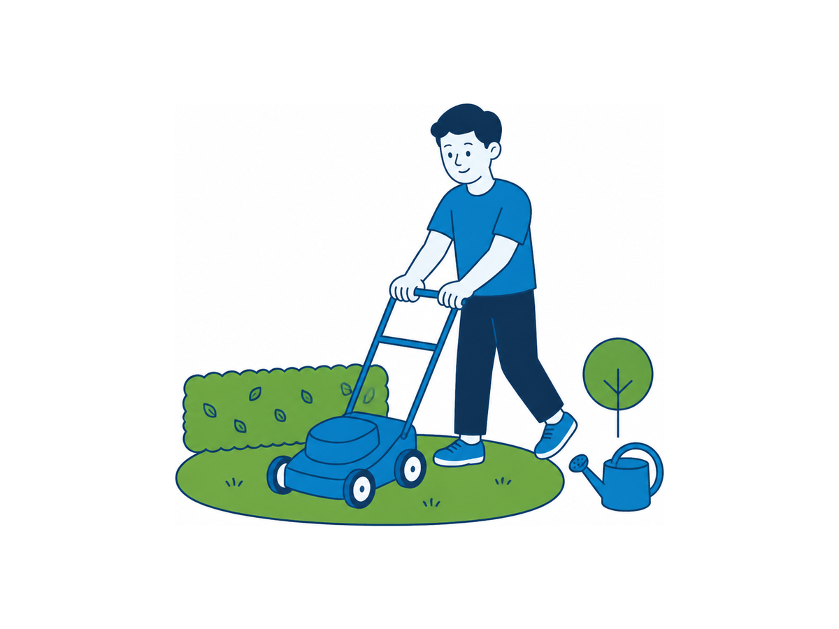 Illustration d'un entretien de jardin