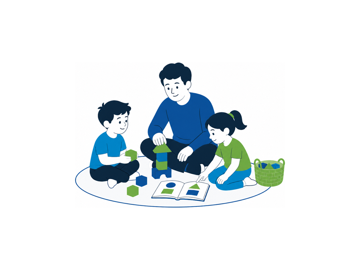 Illustration d'une garde d'enfants à domicile